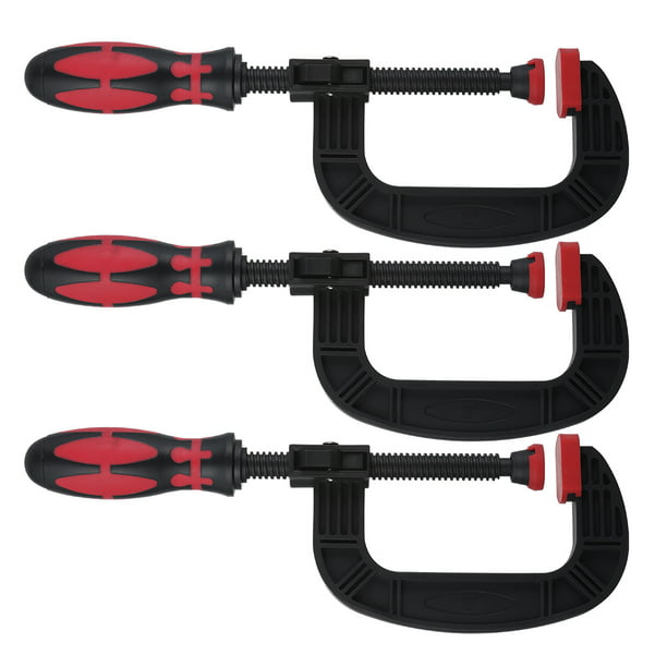 6.1-inch One Handed Clamp Quick Release Light Weight and Ergonomic Adjustable Handle FactorDuty 6-Piece Heavy Duty C Clamp Set 